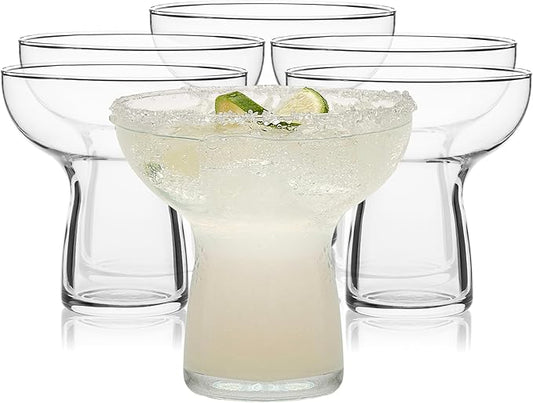 Libbey Stemless Margarita Glasses Set of 6, 10.25 ounces Classic Margarita Glasses Lightweight, Fancy Glassware Set for Celebrations