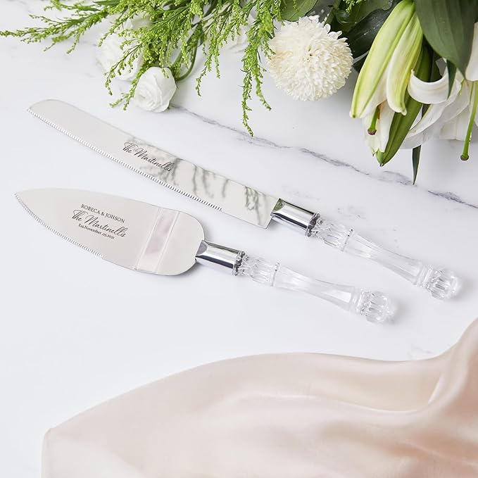 AW BRIDAL Personalized Cake Cutting Set for Wedding, Mr and Mrs Cake Knife Set Pie Server Cutter Couple Gifts for Wedding Anniversary Engagement//DK2201CPP26//