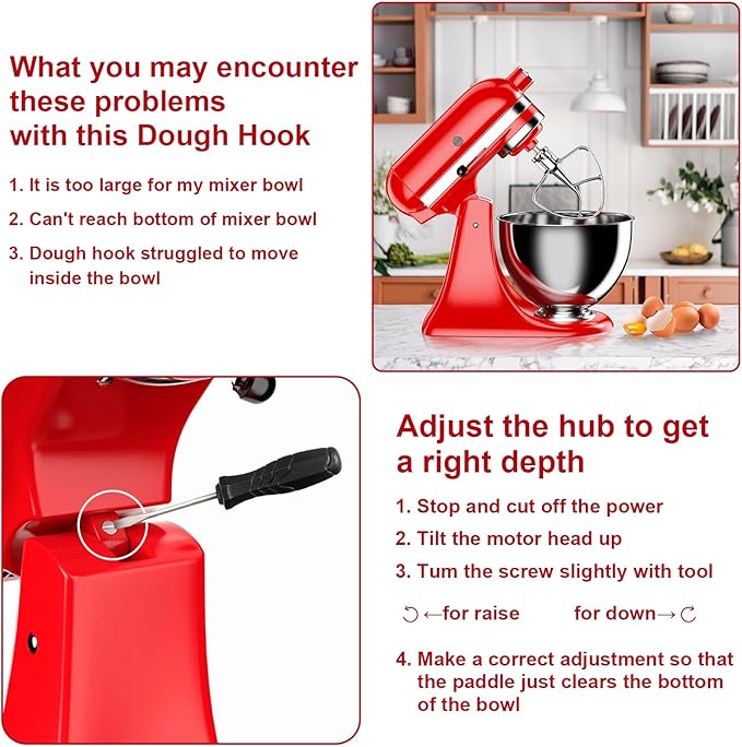 Beater for KitchenAid 4.5/5QT Tilt Head Stand Mixer, Stainless Steel Mixer Paddle for 4.5/5 Quart Tilt Head Stand Mixer, Mixer Attachment for KitchenAid, Dishwasher Safe, Silver