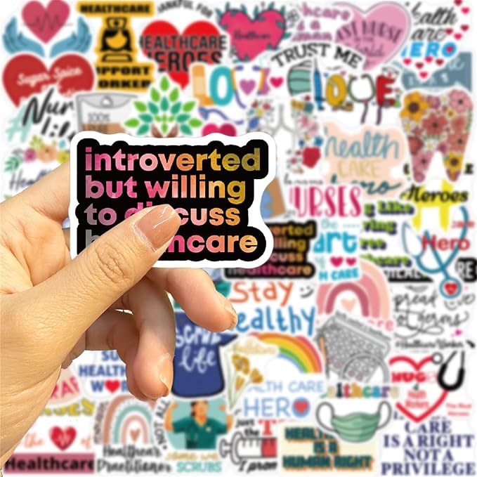50 Pcs Health Care Stickers Doctor Nurse Sticker Medical Science Equipment - Image 3