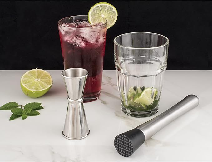 HIC Kitchen Bar Double Cocktail Jigger, 18/8 Stainless Steel, 1-Ounce to 1.42-Ounce (28-Milliliters and 42-Milliliters)