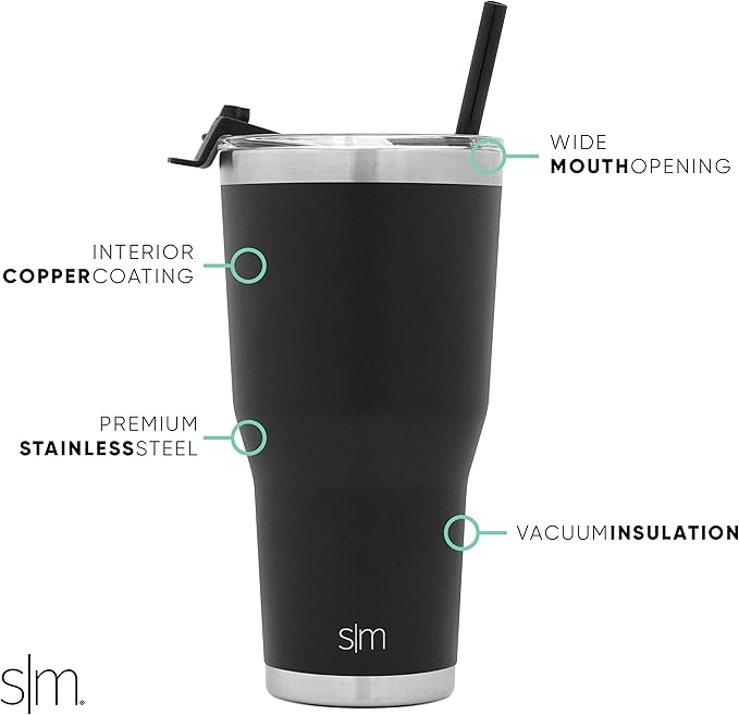 Simple Modern Officially Licensed NBA Tumbler with Flip Lid and Straw Insulated Stainless Steel Cup | Cruiser Collection | 30oz