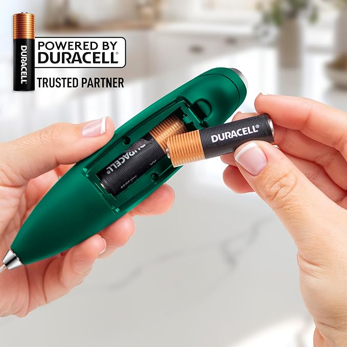 Zulay Kitchen Powerful Milk Frother Wand With 4 AA Duracell Batteries - Ultra Fast Handheld Drink Mixer - Electric Whisk Foam Maker for Coffee, Lattes, Cappuccino, Matcha & Creamer