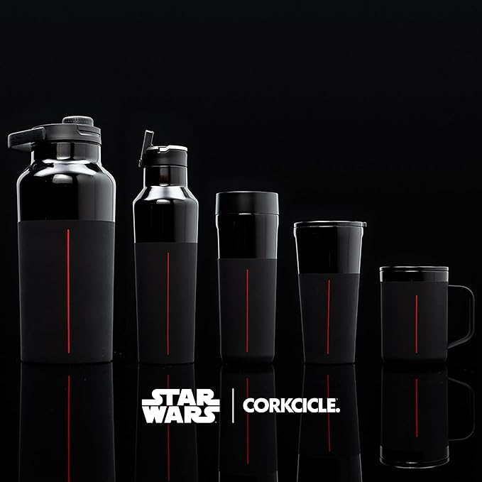 Corkcicle Stemless Insulated Wine Glass Tumbler - Keeps Beverages Cold 6 Hours & Hot 3 Hours - Stainless Steel - Easy-Grip - Summer Drinkware Gift - Keeps Drinks Ice Cold - 12 oz - Darth Vader