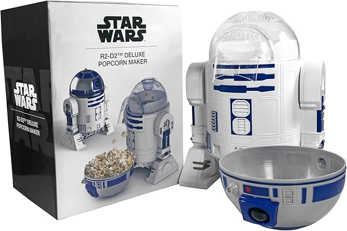 Uncanny Brands Star Wars R2D2 Popcorn Maker- Fully Operational Droid Kitchen Appliance
