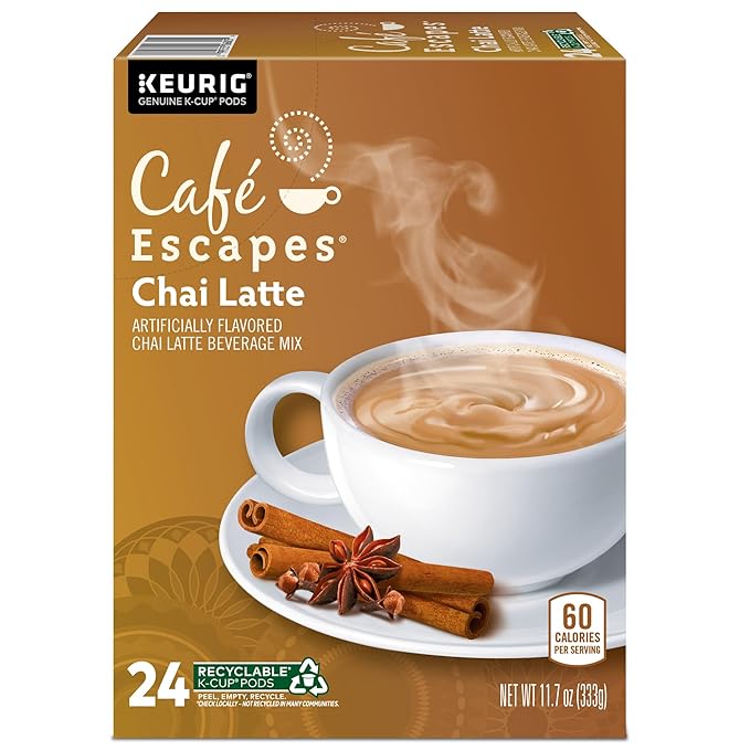 Cafe Escapes Chai Latte Keurig Single-Serve K-Cup Pods, 96 Count