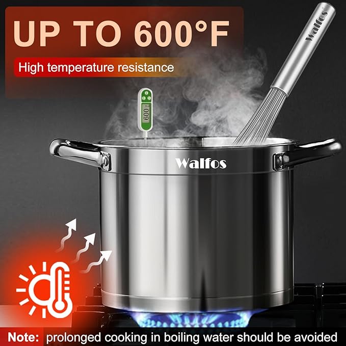 Walfos Whisk,17in Large Whisks, Heavy Duty Stainless Steel Wire Whisk Ideal For Beating Eggs, Blending Sauces, Mixing Batter.