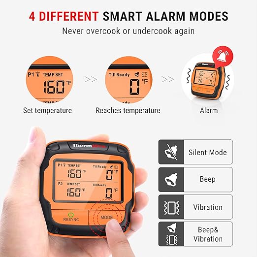 ThermoPro Meat Thermometer Wireless TP28 with Dual BBQ Probe, Grill Thermometer for Outside Grill, Meat Thermometer for Smoker Oven Grill, Digital Food Thermometer for Beef Turkey Lamb