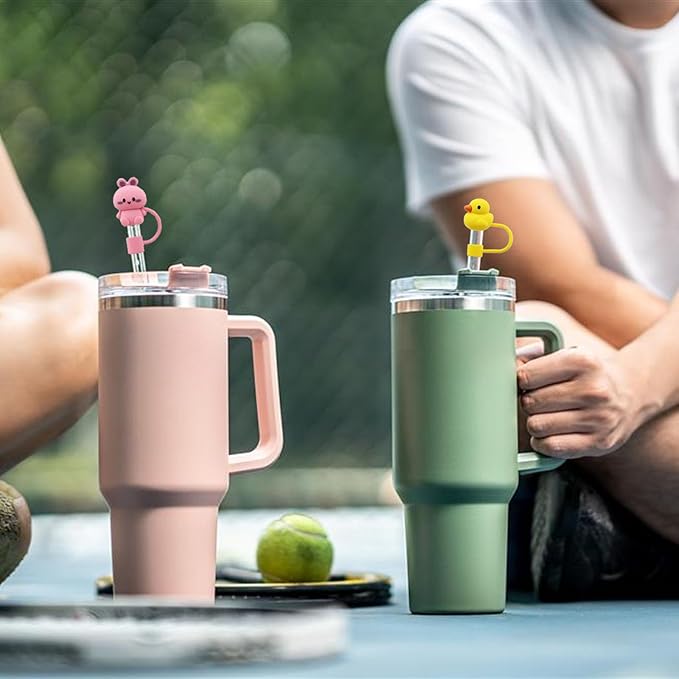 8S Straw Cover for Stanley Cup, Silicone Straw Topper for Stanley Cup 30&40oz with Tumblers, 10mm 0.4in Lid Accessories (Reusable)