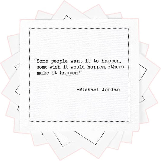 Five Star Funny Basketball Legends Quotes | White Cotton Cocktail Napkins | 50 Luxury Disposable Beverage Napkins with Witty Bar Quotes | Drink Napkins for Parties, Bars, Weddings & Game Nights