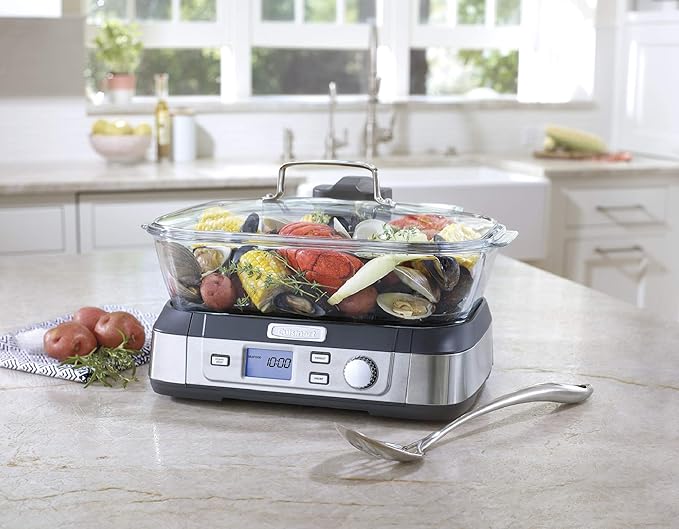 Cuisinart STM-1000 Digital Cook Fresh Digital Glass Steamer, Stainless Steel