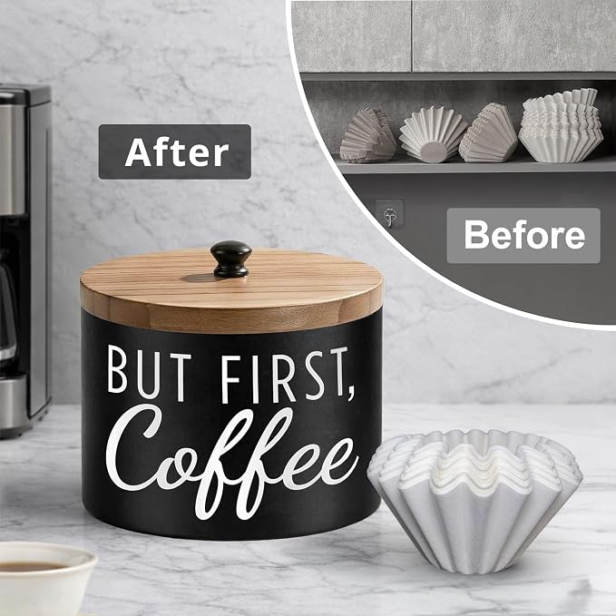 Coffee Filter Holder with Solid Wood Lid - Image 5