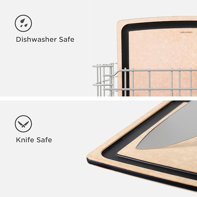 Epicurean Gourmet Series Cutting Board with Juice Groove, 17.5-Inch by 13-Inch, Natural/Slate