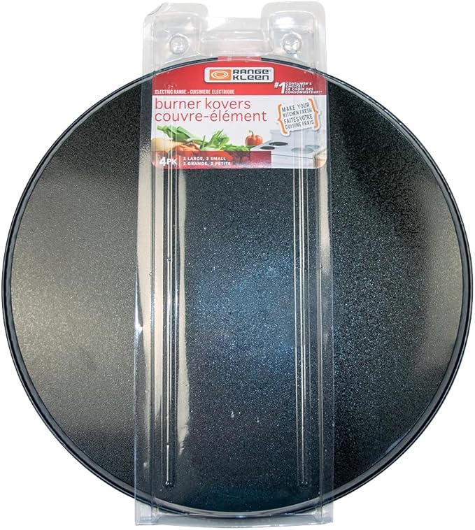 Range Kleen Black Round Burner Kovers Set of 4