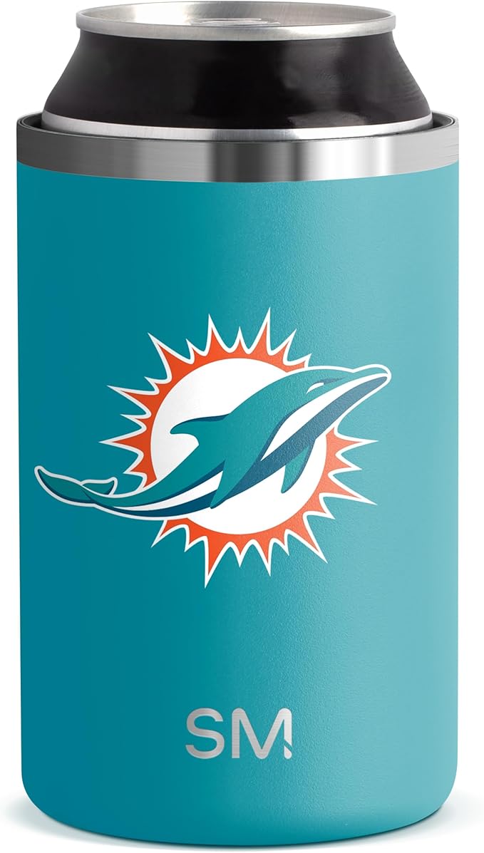 Simple Modern Officially Licensed NFL Miami Dolphins Gifts for Men, Women, Dads, Fathers Day | Insulated Ranger Can Cooler for Standard 12oz Cans - Beer, Seltzer, and Soda