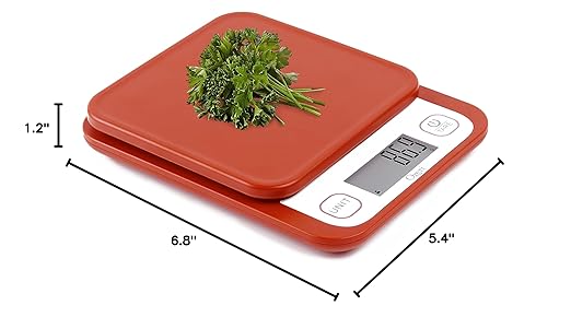 Ozeri Garden and Kitchen Scale II, with 0.1 g (0.005 oz) 420 Variable Graduation Technology, Burnt Ochre