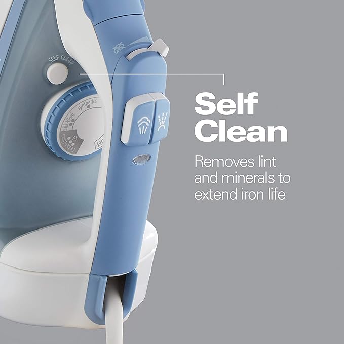 Hamilton Beach Steam Iron & Vertical Steamer for Clothe with Scratch-Resistant Soleplate, Adjustable Steam Settings + 8’ Cord Wrap, 3-Way Auto Shutoff, Anti-Drip, Self-Cleaning, 1500 Watts(Pack of 3)