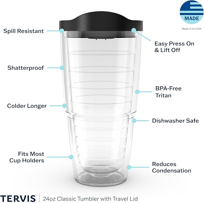 Tervis Kelly Ventura - Floral Collection Made in USA Double Walled Insulated Tumbler Travel Cup Keeps Drinks Cold & Hot, 24oz - Classic, Heather Rose