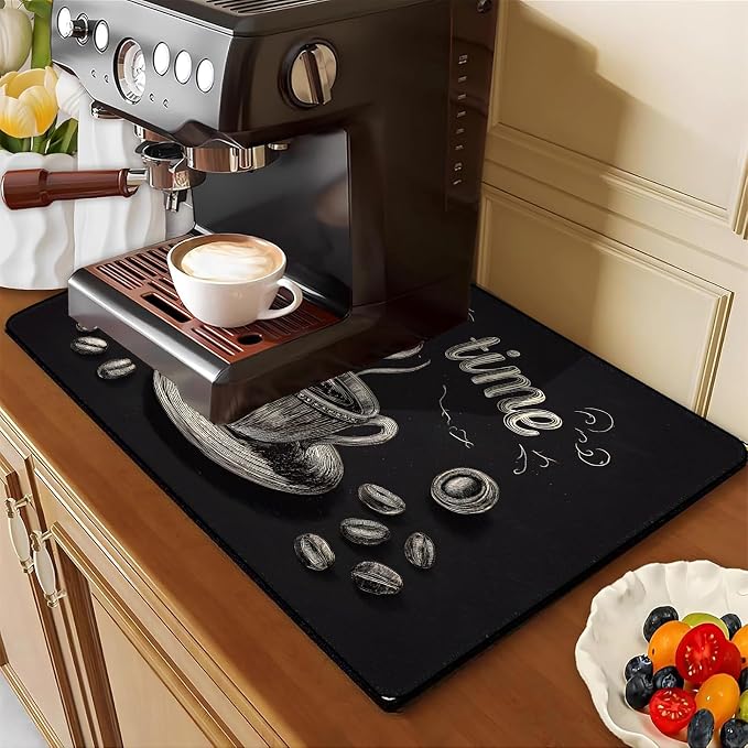 Coffee Time Stove Top Cover 28.3 x 20.5 Inches, Heat Resistant Glass Stove - Image 2