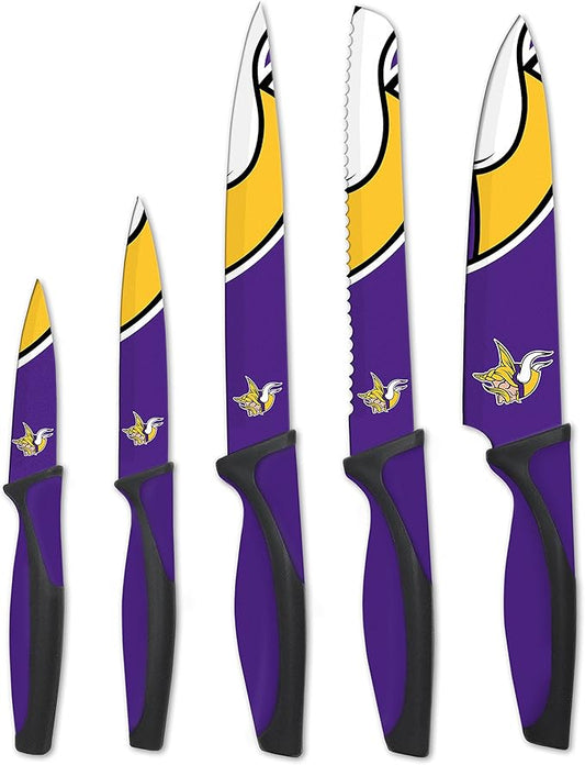 The Sports Vault NFL Minnesota Vikings 5-Piece Kitchen Knife Set