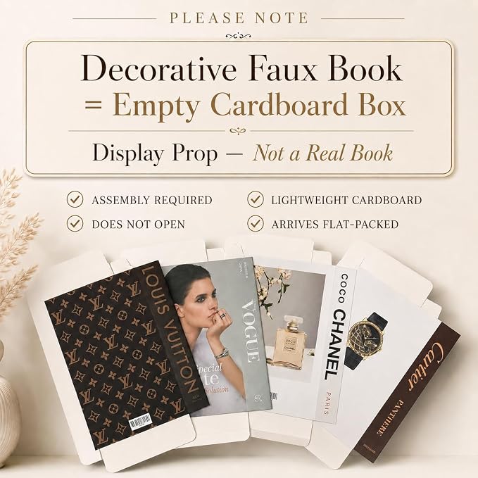 PROBENEX 4 Pcs Decorative Books | Faux Luxe Cardboard Coffee Table Decor | - Image 2