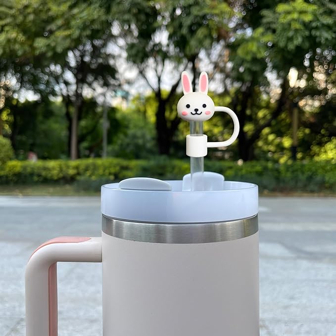6PCS Straw Cover Cap for Stanley Cup, Silicone Cute Animal Straw Topper for Stanley 30&40 Oz Tumbler with Handle, 10mm 0.4in Dust-Proof Reusable Straw Tips Lids. (Color 3)