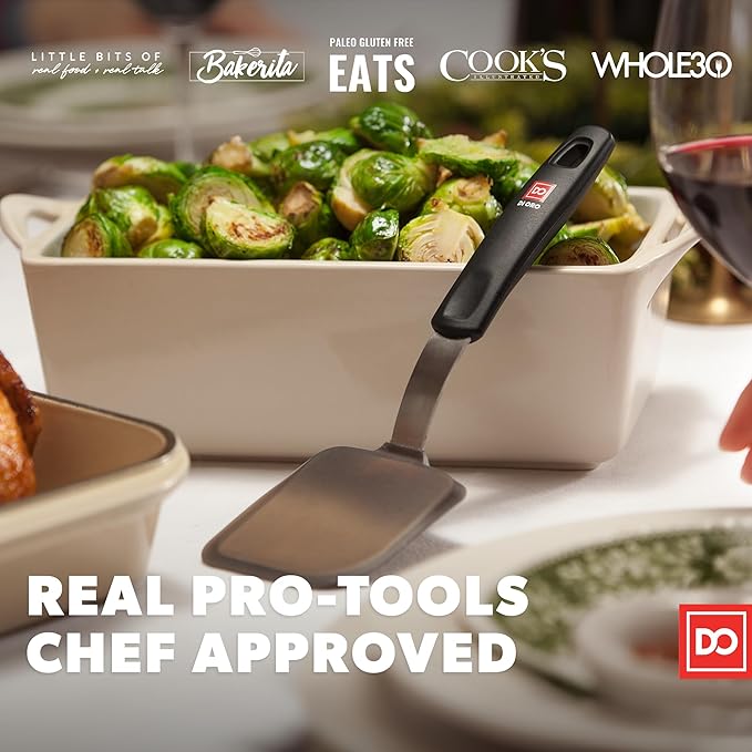 DI ORO Small Silicone Spatula - Kitchen Spatulas for Nonstick Cookware - 600°F Heat-Resistant Thin & Flexible Silicone Turner - BPA Free Mini Egg & Cookie Spatula for Cooking - Dishwasher Safe