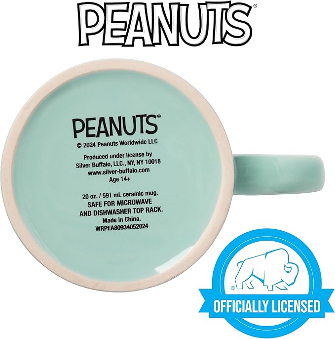 Silver Buffalo Peanuts “First Beagle on the Moon” Featuring Snoopy in Space Ceramic Mug, 20 Ounces