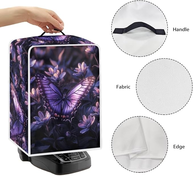 Coffee Machine Covers with Top Handle Purple Butterfly Washable Dust - Image 5