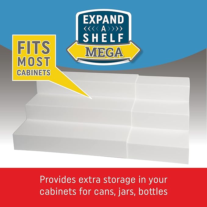 Dial Industries 3 Tier Adjustable Canned Goods Shelves for Kitchen Cabinet and Pantry Organization, Expand A Shelf, Mega