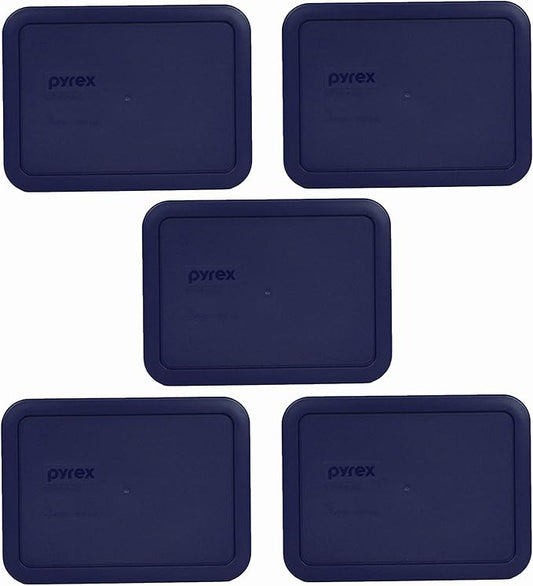 Pyrex 7210-PC 3-Cup Blue Food Storage Replacement Lid (5-Pack) - Made in USA