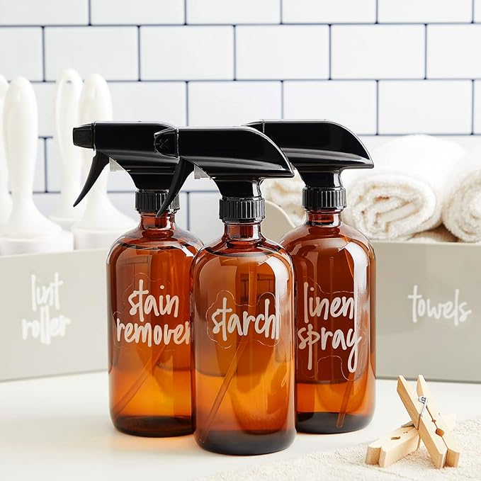 Talented Kitchen Laundry Room Organization Labels - 141 Preprinted White Script Clear Vinyl, Water-Resistant - Sticker Labels for Jars & Food Containers - Pantry, Bathroom & Linen Closet