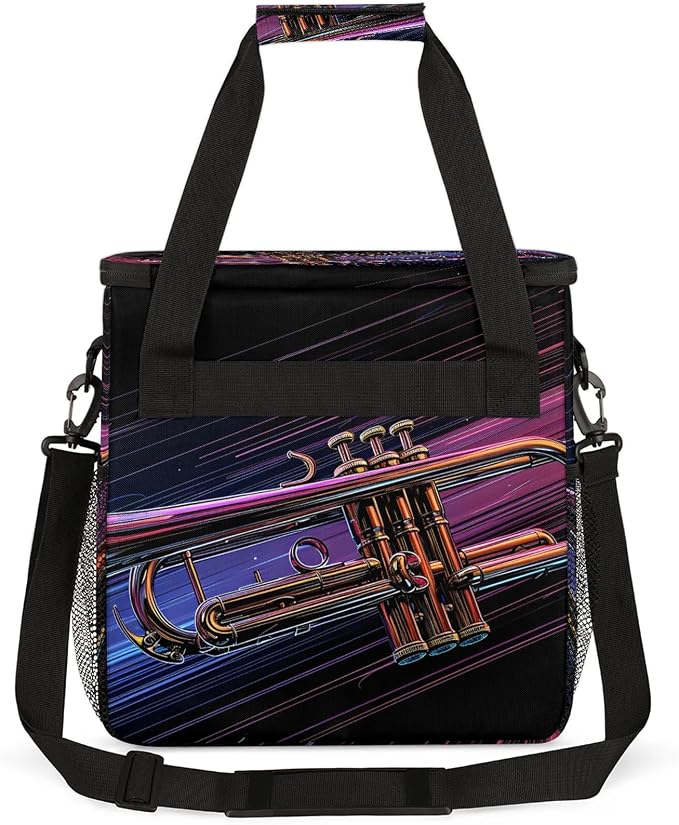 Music Trumpet Coffee Maker Carring Bag, Large Insulated Storage Organizer Case - Image 5