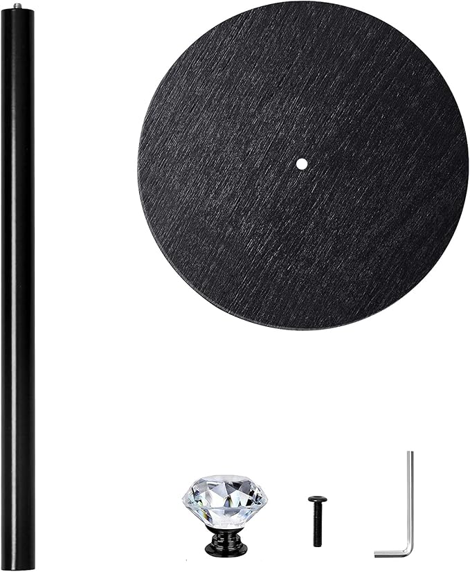 Paper Towel Holder Countertop, OBODING, Crystal Paper Towel Stand Holder, Black Solid Wood Weighted Paper Towel Holders for Standard and Large Size Rolls (Black)