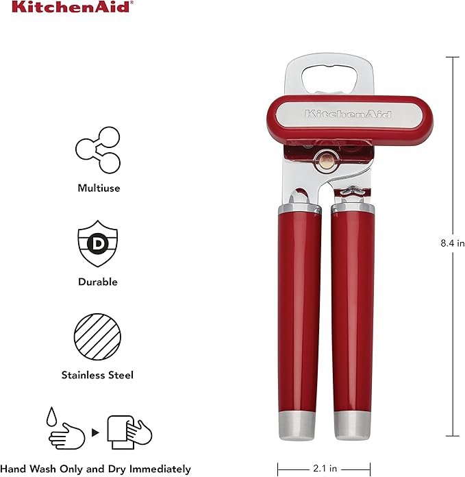 KitchenAid KO199OHERA Gourmet Multifunction Can Opener, One Size, Matte Red