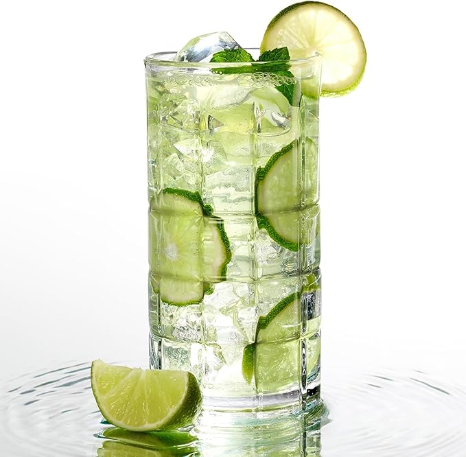 Anchor Hocking Manchester Drinking Glasses Set 16 Piece Set (8 Rocks Glasses & 8 Tumbler Glasses)