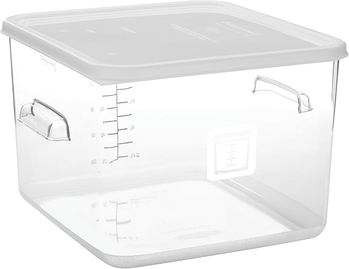 Rubbermaid Commercial Products Large Lid For 12/18/22 Qt. Plastic Space Saving Square Food Storage Container, White, Lid for Kitchen/Restaurant/Cafeteria for Wet/Dry Food Storage