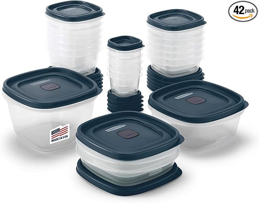 Rubbermaid EasyFindLids Food Storage Containers in Special-Edition Insignia Blue, 42 Piece