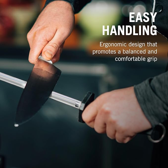 Victorinox Honing Steel Black Plastic Handle, 10-Inch, Combination Cut (40582)