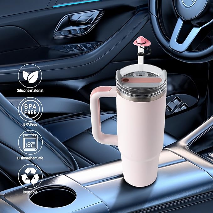 Spill Stopper Set Compatible with Stanley Cup 40oz 30oz, Cup Accessories Including Cowboy hat Straw Cover Cap and Leak Stopper set