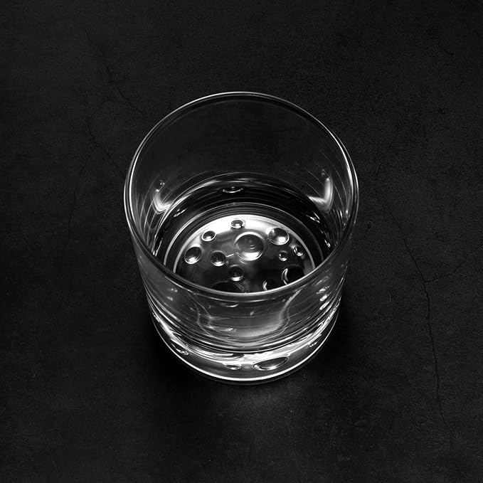 Creative Moonbottom Whiskey Glasses Set of 4, Old Fashioned and Cocktail Glasses (Transparent bottom), gift for amateur astronomer