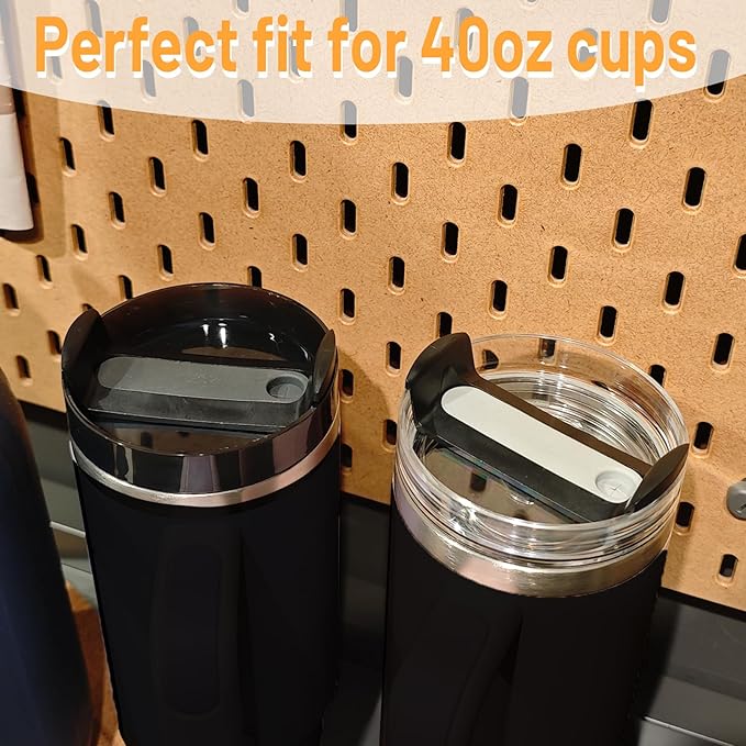 40 OZ Tumbler Lid Replacement Fit for Stanley Cup, 2 Pack Clear Replacement Lids Fit for Stanley Travel Tumbler, Spill Proof Tumbler Covers for Stanley Cup Accessories (Black)