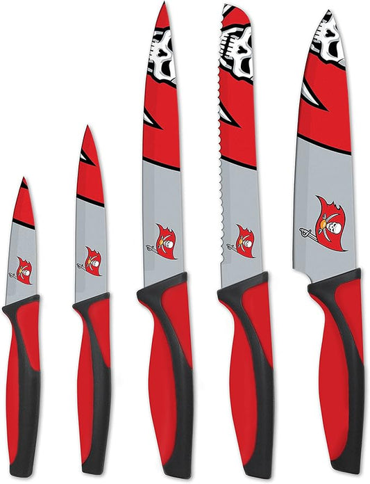The Sports Vault NFL Tampa Bay Buccaneers 5-Piece Kitchen Knife Set