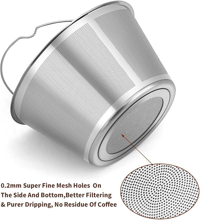 8-12 Cup Reusable Basket Permanent Coffee Filters, Perfect Fit 8-12 Cup Hamilton Beach Cuisinart Basket-Style Coffee Maker Filters (Hamilton Beach)