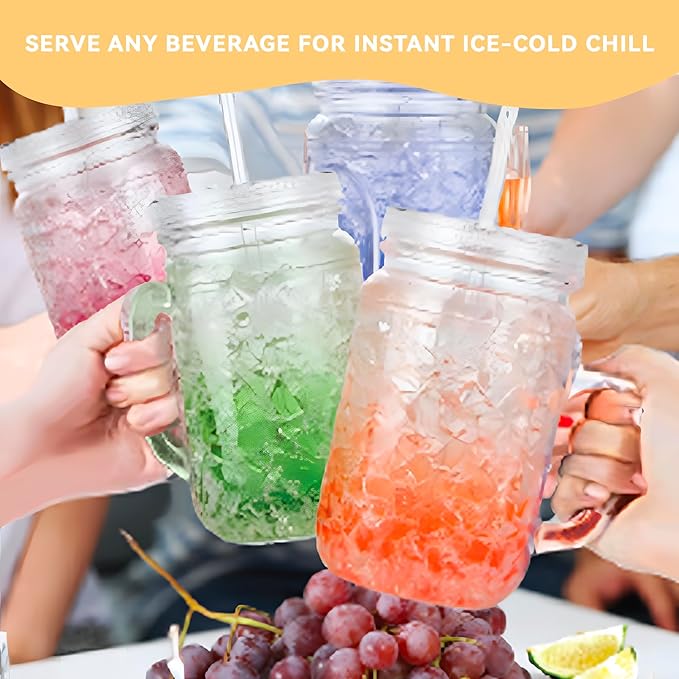 Lily's Home Old Fashion Drinking Glasses at BBQs and Parties, Clear with Assorted Color Accents (With Lids and Straws)