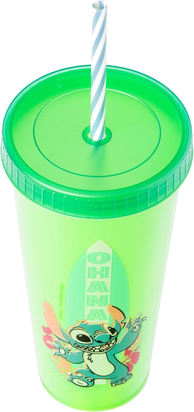 Silver Buffalo Disney Lilo and Stitch 4 Pack Color Changing Plastic Tumbler Set Featuring Stitch, 24 Ounces (Pack of 12)