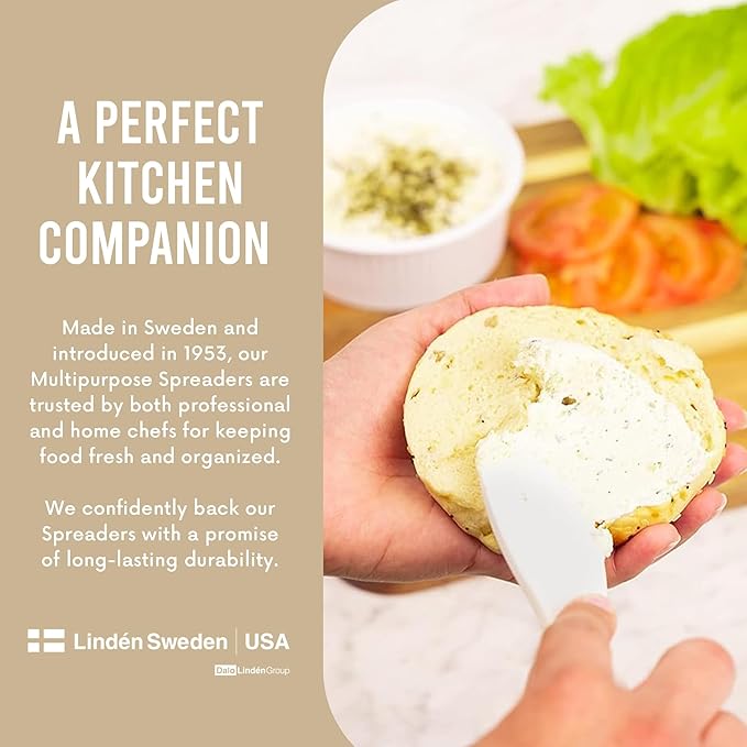 LINDEN SWEDEN 3-Pack Multipurpose Spreaders | Everyday Use Knives for Spreading | Small Spreader Knives | Dishwasher Safe Peanut Butter Jar Knife | Mess Free Butter Spreader | 3 Pack | Multicolored