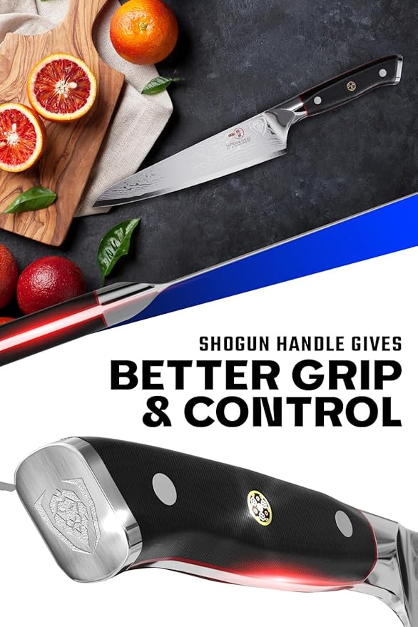 Dalstrong Chef Knife - 7 inch Blade - Shogun Series ELITE - Damascus - Japanese AUS-10V Super Steel - G10 Black Handle - Razor Sharp Kitchen Knife - Full Tang Cooking Chef's Knife - Sheath