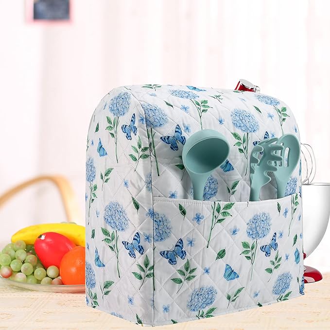 Stand Mixer Cover,Hydrangea Kitchen Mixer Cover Compatible With 5-8 Qt Kitchenaid Hamilton Mixers,Spring Summer Kitchen Decor,Kitchen Aid Mixer Covers,Pioneer Woman Kitchen Aid Mixer Assecories