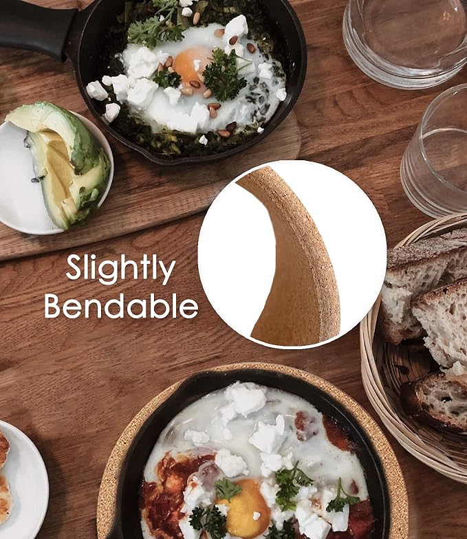 Cork Trivet, High Density Fine Particle Thick Cork Trivets for Hot Dishes, 8 Inch Heat Resistant Cork Coaster, Cork Placemats Cork Hot Pads for Hot Pots and Pans, 4 Pcs